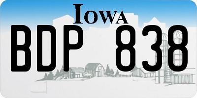 IA license plate BDP838