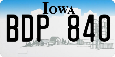 IA license plate BDP840