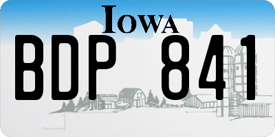 IA license plate BDP841