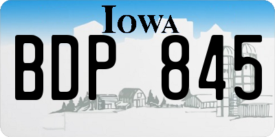 IA license plate BDP845