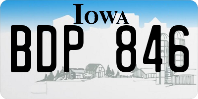 IA license plate BDP846