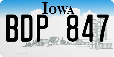 IA license plate BDP847