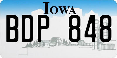 IA license plate BDP848