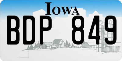IA license plate BDP849