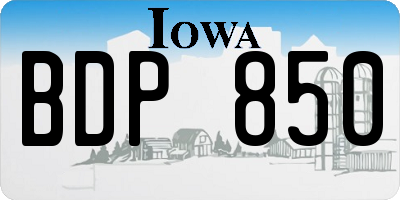 IA license plate BDP850