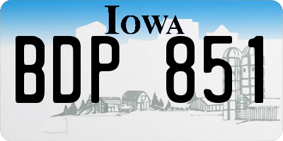 IA license plate BDP851