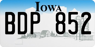 IA license plate BDP852