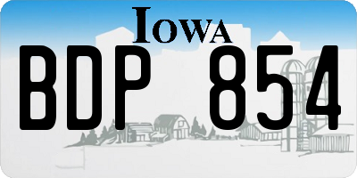 IA license plate BDP854