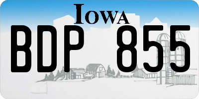 IA license plate BDP855