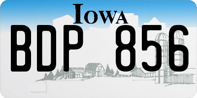 IA license plate BDP856