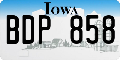 IA license plate BDP858