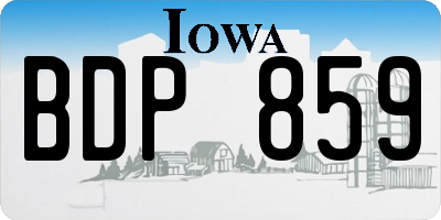 IA license plate BDP859