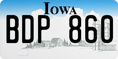 IA license plate BDP860