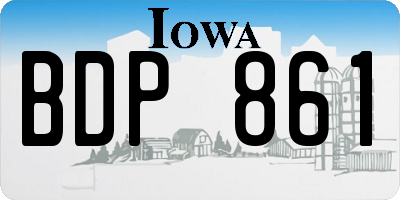 IA license plate BDP861