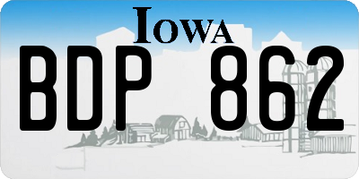IA license plate BDP862