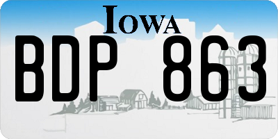 IA license plate BDP863
