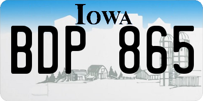 IA license plate BDP865