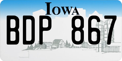 IA license plate BDP867