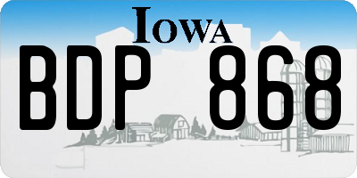 IA license plate BDP868