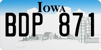 IA license plate BDP871