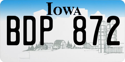 IA license plate BDP872