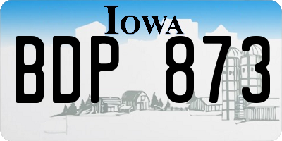 IA license plate BDP873