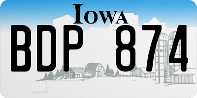 IA license plate BDP874