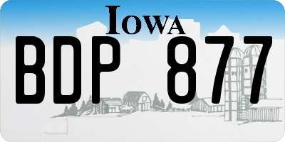IA license plate BDP877