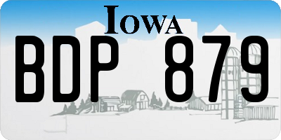 IA license plate BDP879