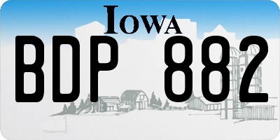 IA license plate BDP882