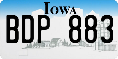 IA license plate BDP883