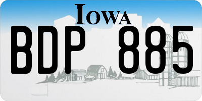 IA license plate BDP885