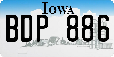 IA license plate BDP886