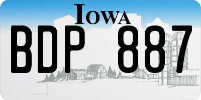 IA license plate BDP887