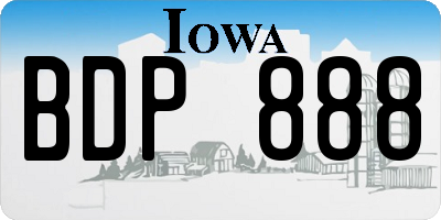 IA license plate BDP888
