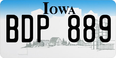 IA license plate BDP889