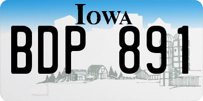 IA license plate BDP891
