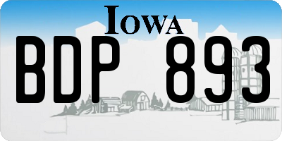 IA license plate BDP893