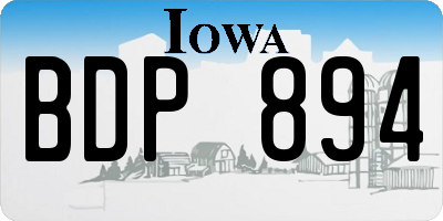 IA license plate BDP894