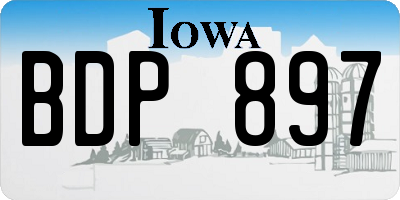 IA license plate BDP897