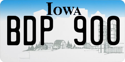 IA license plate BDP900