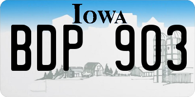 IA license plate BDP903