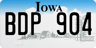IA license plate BDP904