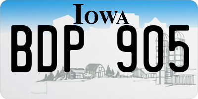 IA license plate BDP905