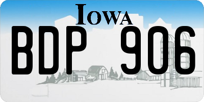 IA license plate BDP906