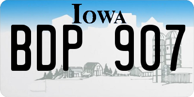 IA license plate BDP907