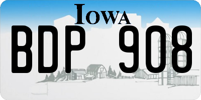 IA license plate BDP908