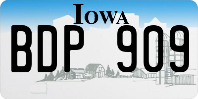 IA license plate BDP909