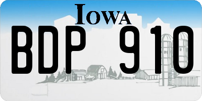 IA license plate BDP910