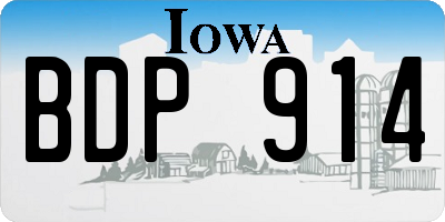 IA license plate BDP914